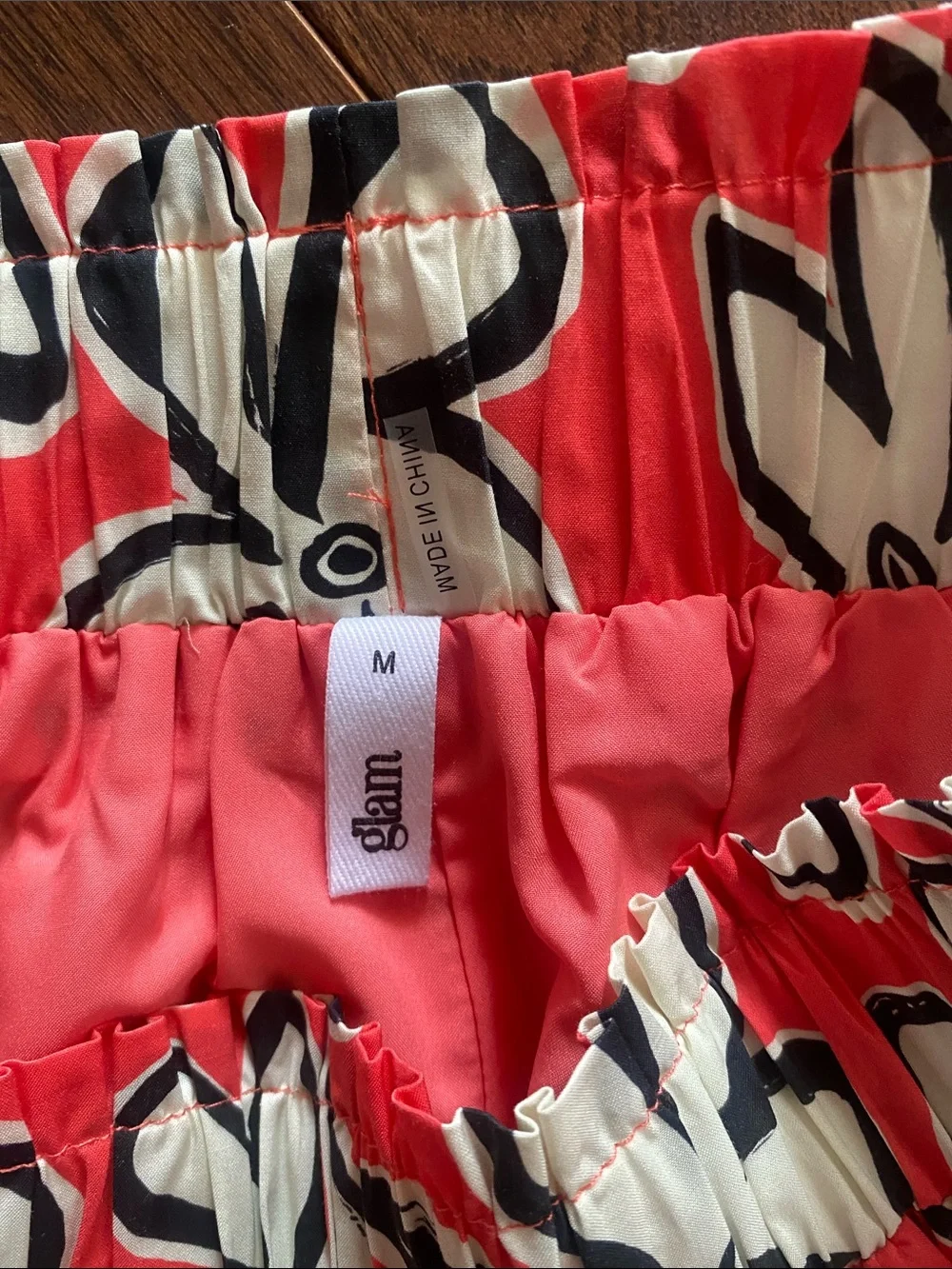 glam Coral Floral Skirted Shorts with White & Navy Flowers